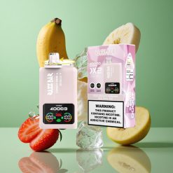 Razz Bar 40000 Puffs Egyhasználatos E-cigaretta Eper Banán_Red Bull Jég Kijelzős Képernyő 650 Mah Akkumulátor