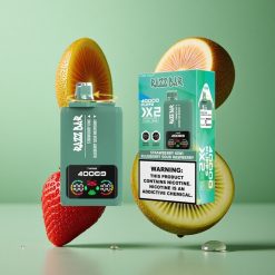 Razz Bar 40000 Puffs Eldobható E-cigaretta Eper-Kivi_Kékbogyó Savanyú Málna Típusú Kijelző és Type-C Port