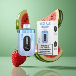 Razz Bar 50K Puffs Egyszer Használatos E-cigaretta Málna Görögdinnye 1.0 Ohm Mesh Coil és 650 Mah Akkumulátor