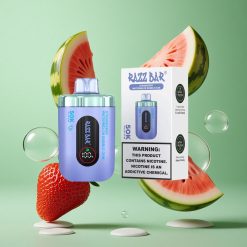 Razz Bar 50K Puffs Egyszerhasználatos E-cigaretta Eper Görögdinnye Buborékrágó 50000 Puffs 1.0 Ohm Mesh Coil